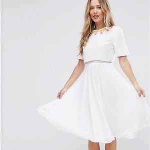 NWT!! ASOS CURVE White Embellished Dress